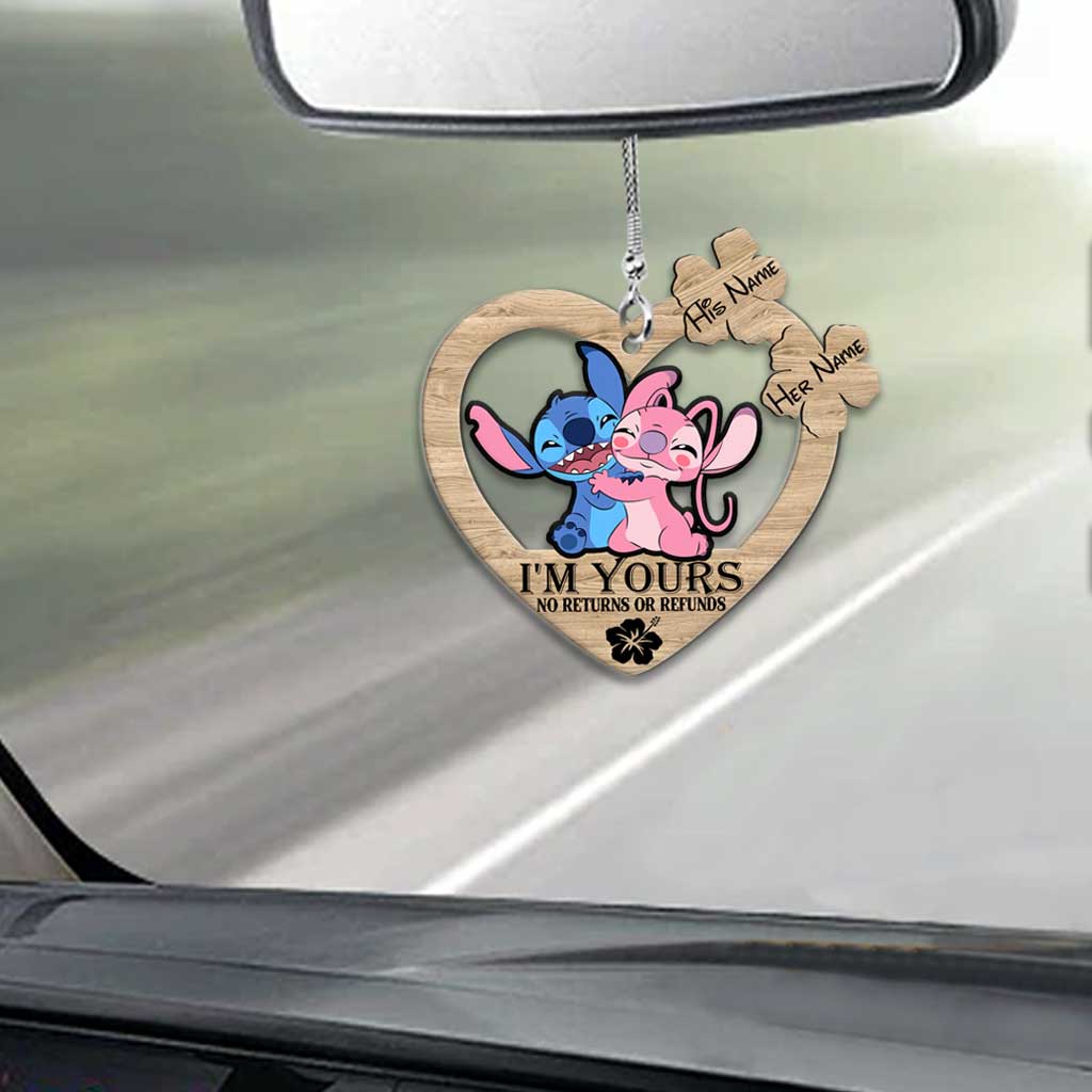 Personalized I’m Yours Car Ornament Custom Name Gift for Couples Car Ornament GradoCreations