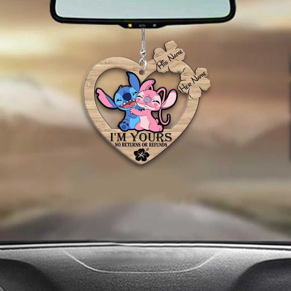 Personalized I’m Yours Car Ornament Custom Name Gift for Couples Car Ornament GradoCreations