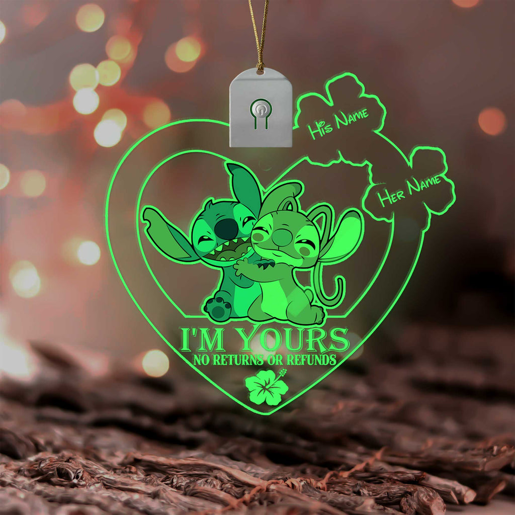 Personalized LED Acrylic Heart Ornament for Couples Christmas Gift Led Acrylic Ornament GradoCreations