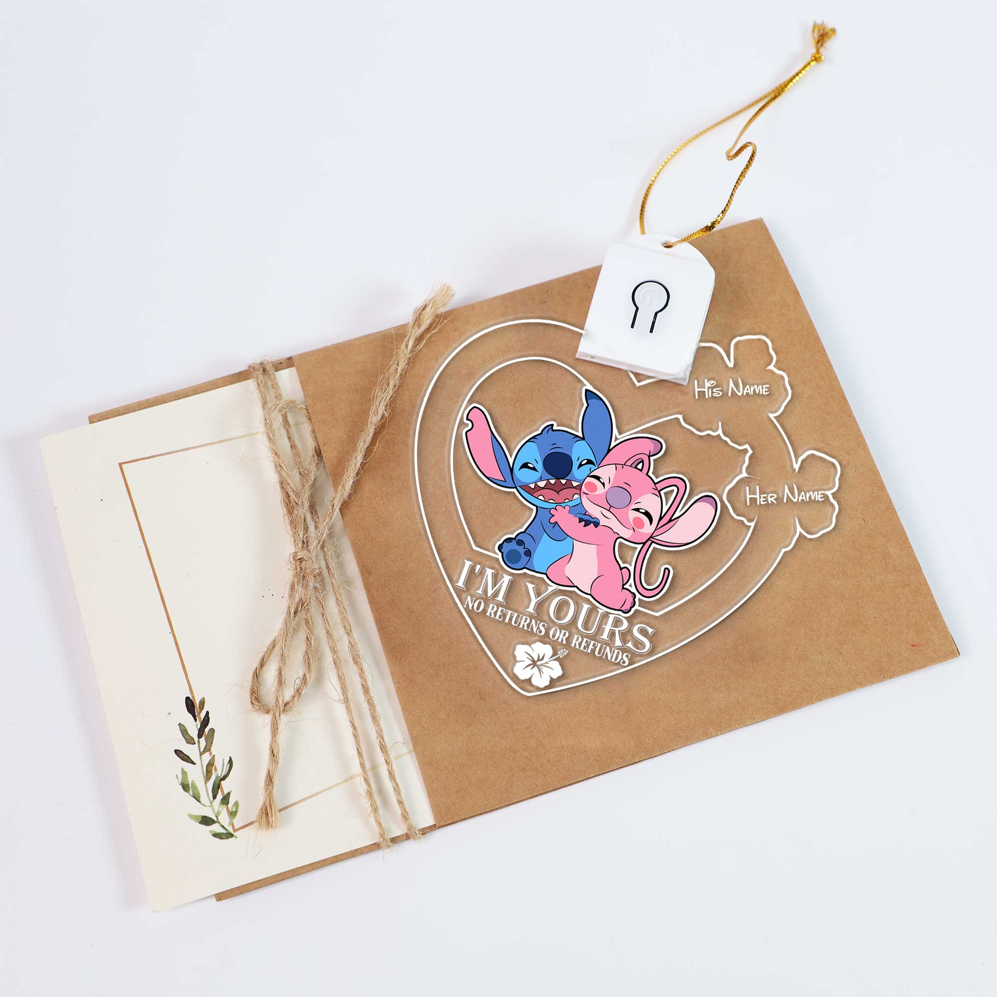 Personalized LED Acrylic Heart Ornament for Couples Christmas Gift Led Acrylic Ornament GradoCreations