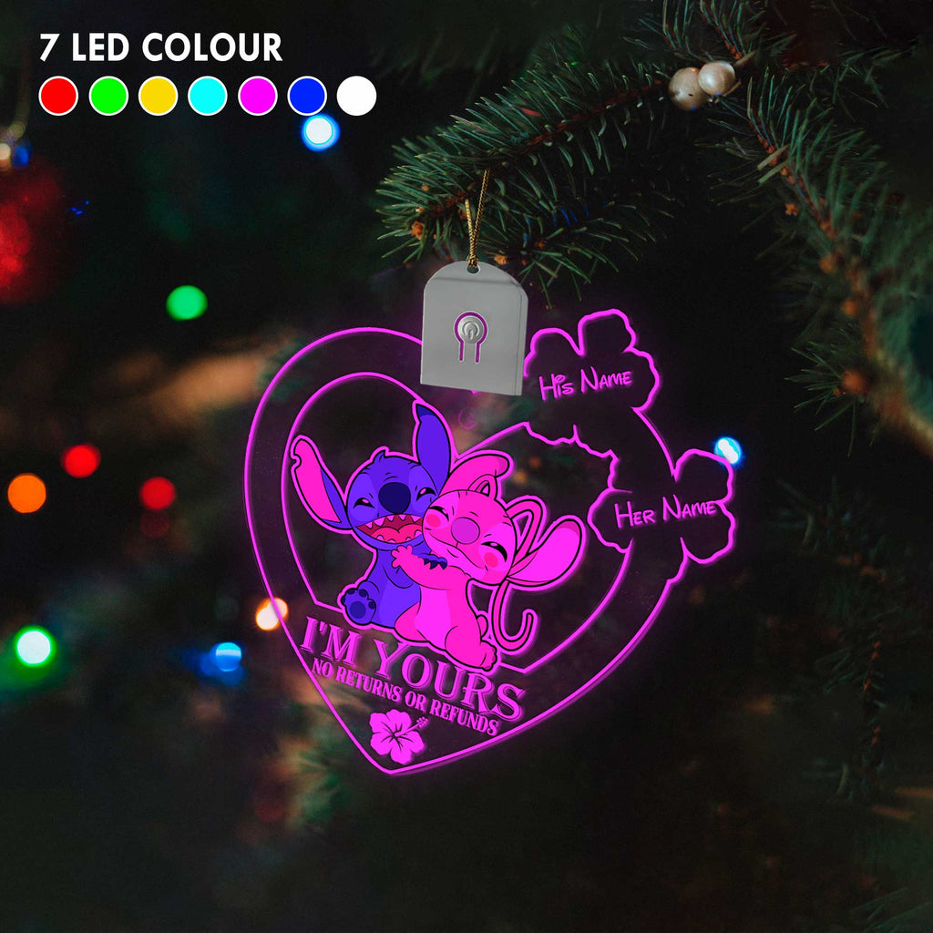 Personalized LED Acrylic Heart Ornament for Couples Christmas Gift Led Acrylic Ornament GradoCreations