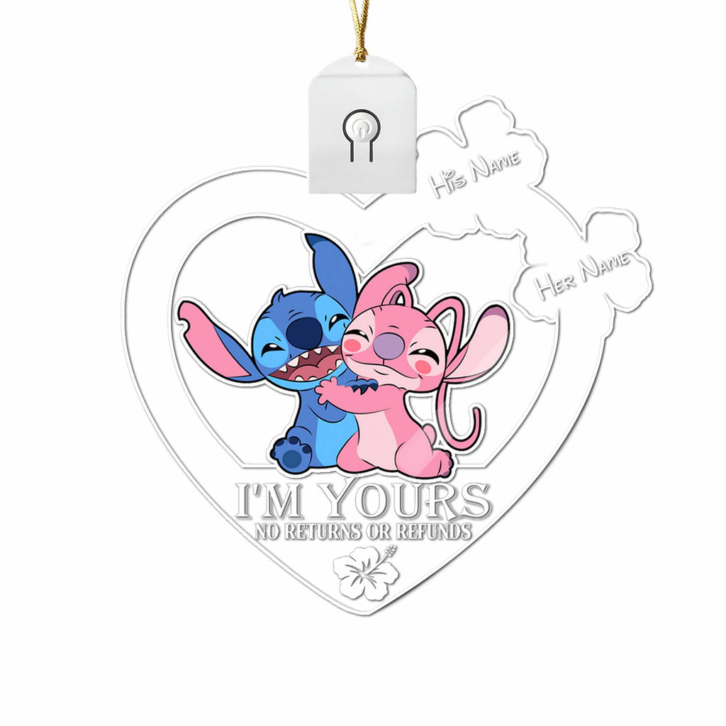 Personalized LED Acrylic Heart Ornament for Couples Christmas Gift Led Acrylic Ornament GradoCreations