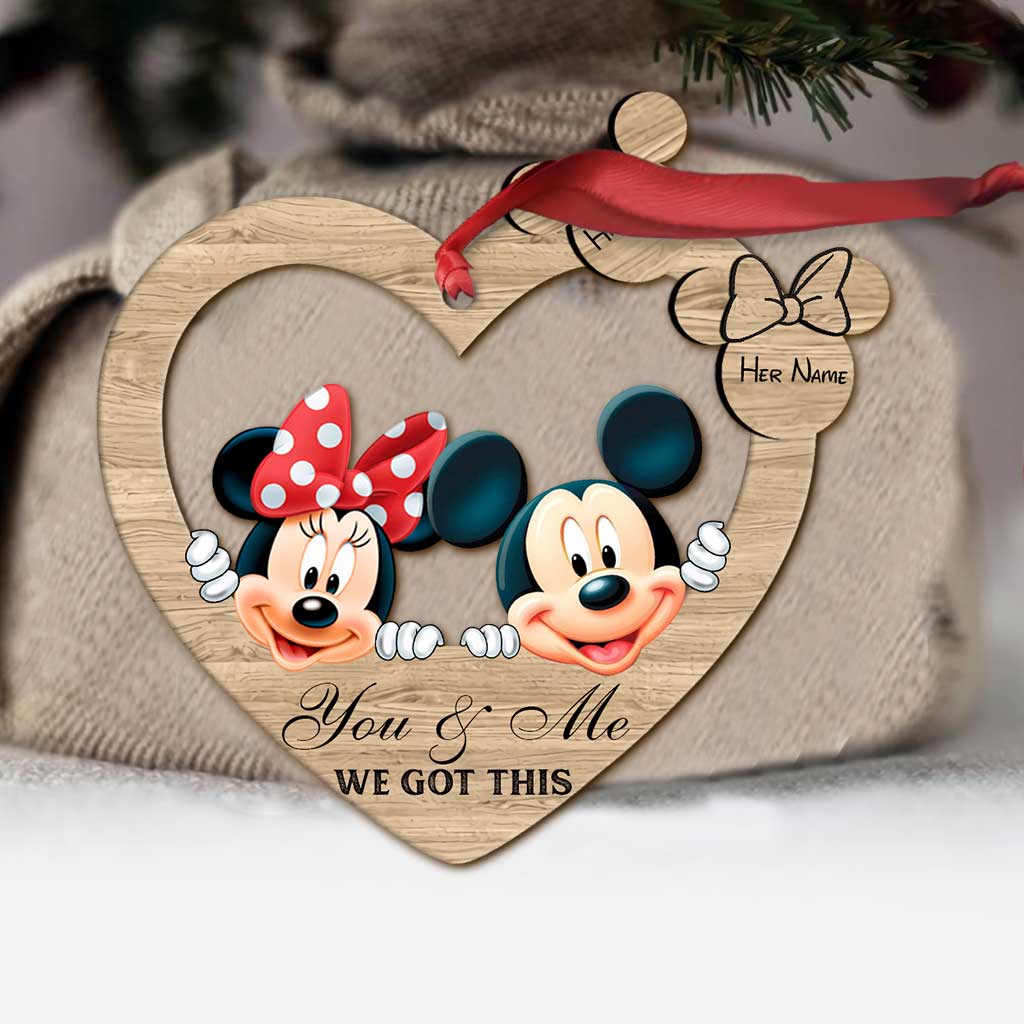 Personalized Christmas Mouse Ornament Custom Name Gift for Couples Ornament GradoCreations