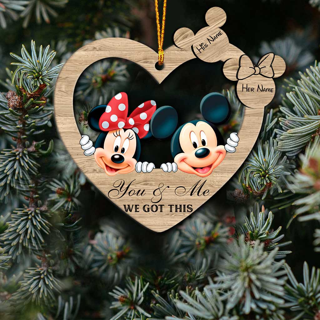 Personalized Christmas Mouse Ornament Custom Name Gift for Couples Ornament GradoCreations