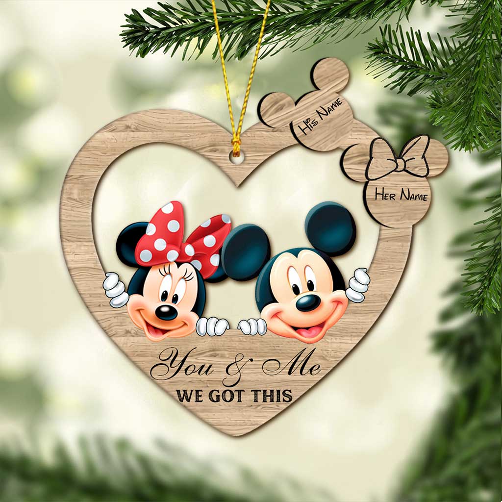 Personalized Christmas Mouse Ornament Custom Name Gift for Couples Ornament GradoCreations