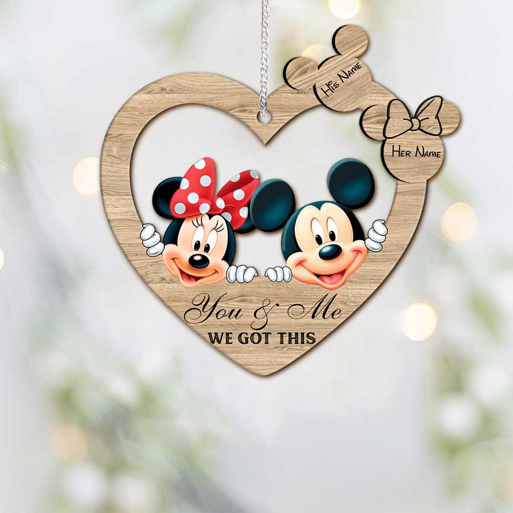 Personalized Christmas Mouse Ornament Custom Name Gift for Couples Ornament GradoCreations