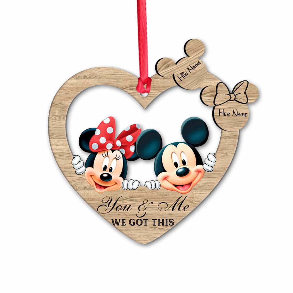 Personalized Christmas Mouse Ornament Custom Name Gift for Couples Ornament GradoCreations