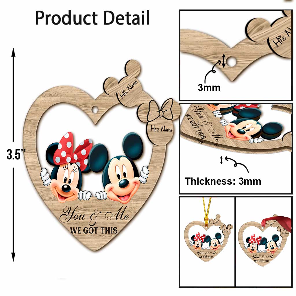Personalized Christmas Mouse Ornament Custom Name Gift for Couples Ornament GradoCreations