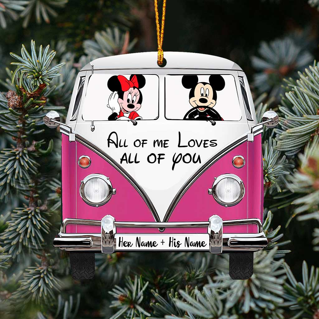 Personalized Christmas Mouse Ornament Custom Name Gift for Couples Ornament GradoCreations