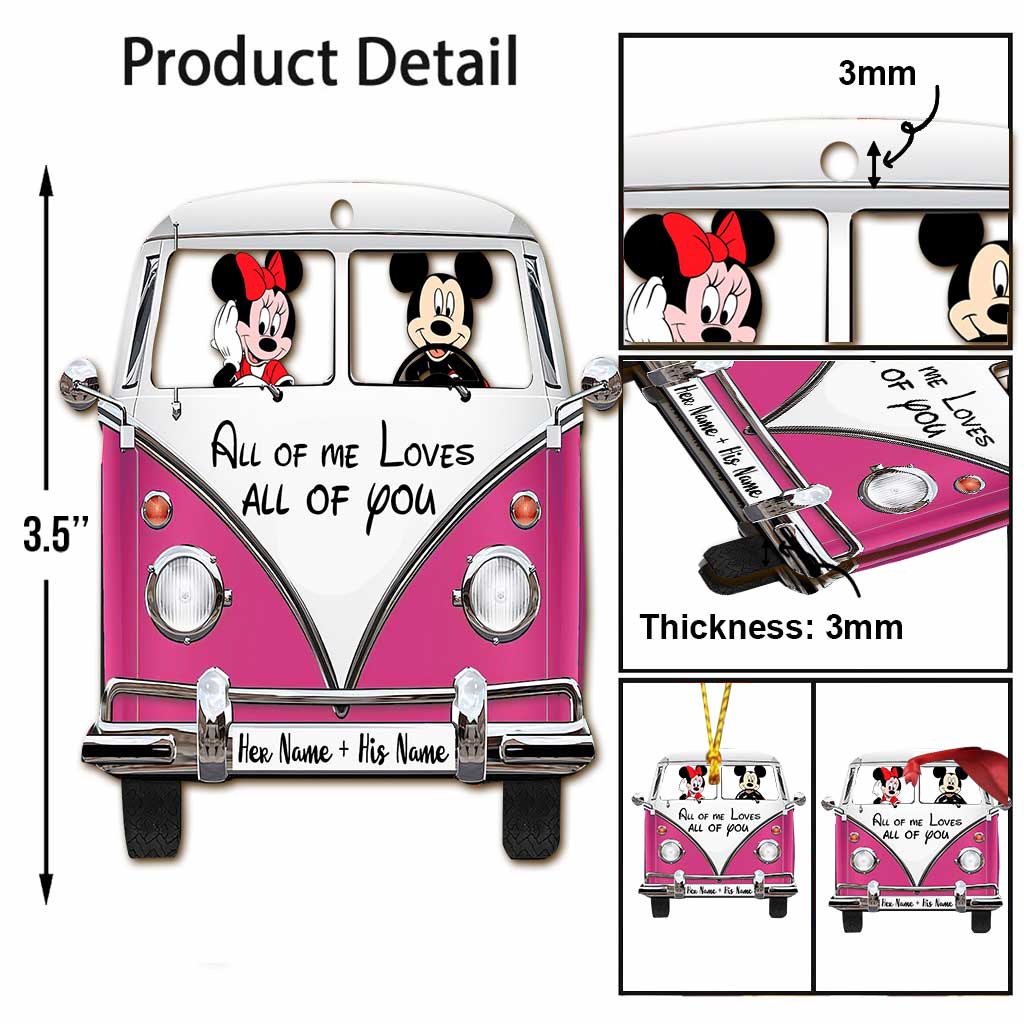 Personalized Christmas Mouse Ornament Custom Name Gift for Couples Ornament GradoCreations