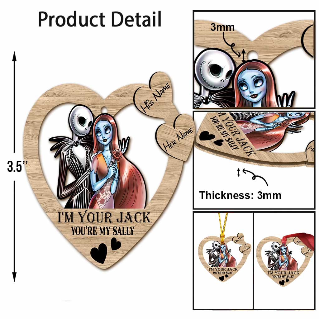 Personalized Christmas Nightmare Ornament Custom Names Gift for Couples Ornament GradoCreations