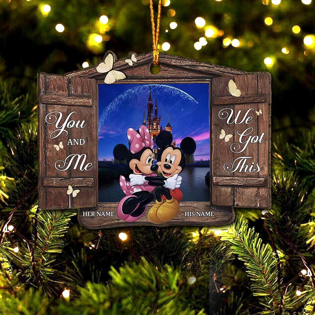 Personalized Christmas Mouse Ornament Custom Name Gift for Couples Ornament GradoCreations