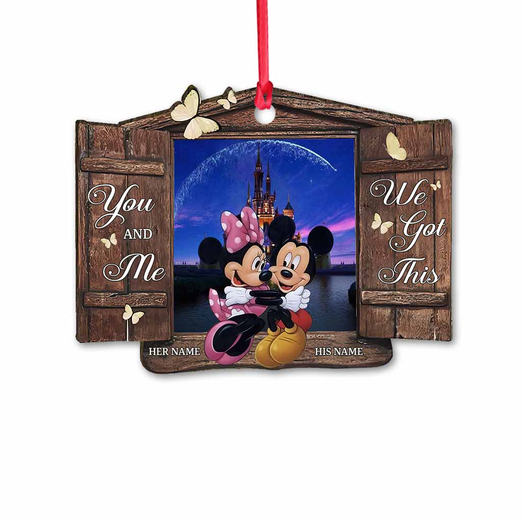 Personalized Christmas Mouse Ornament Custom Name Gift for Couples Ornament GradoCreations