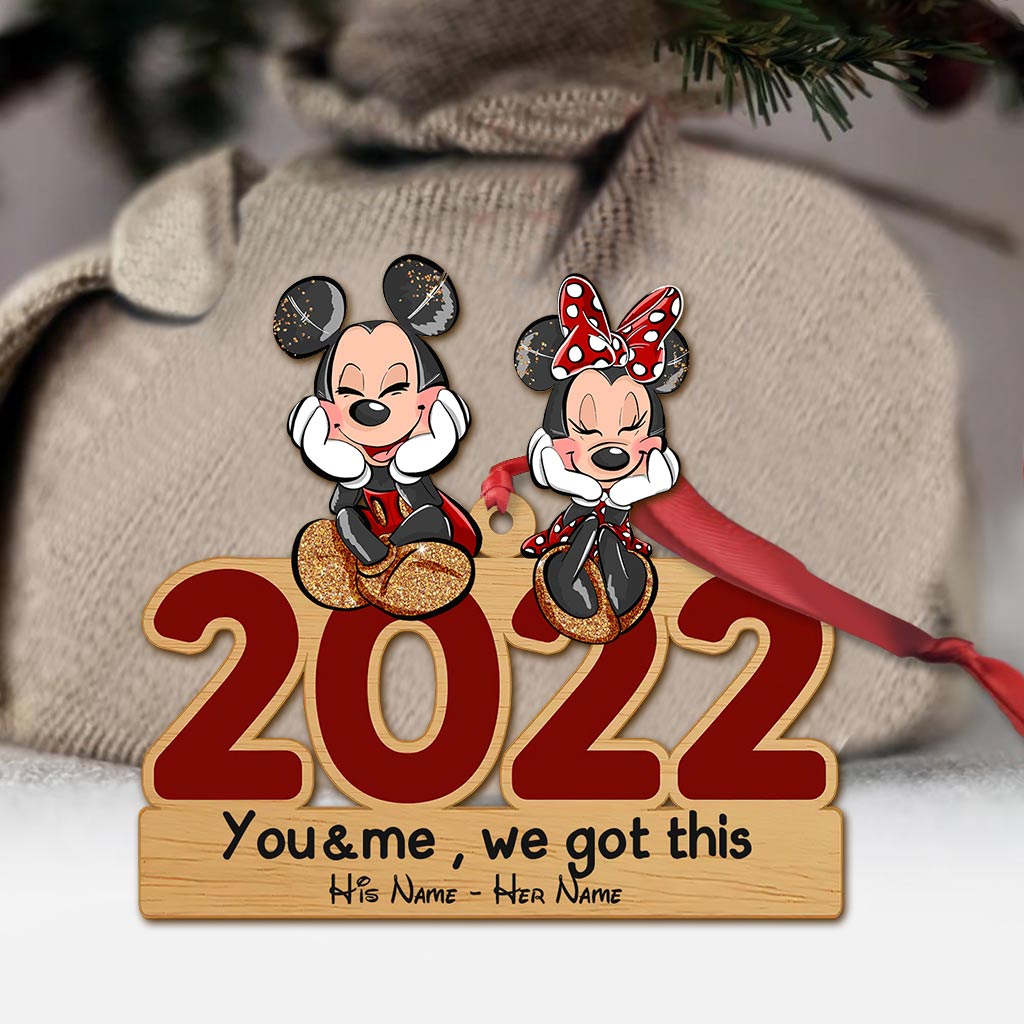 Personalized Christmas Mouse Ornament Custom Names Gift One-sided Ornament GradoCreations
