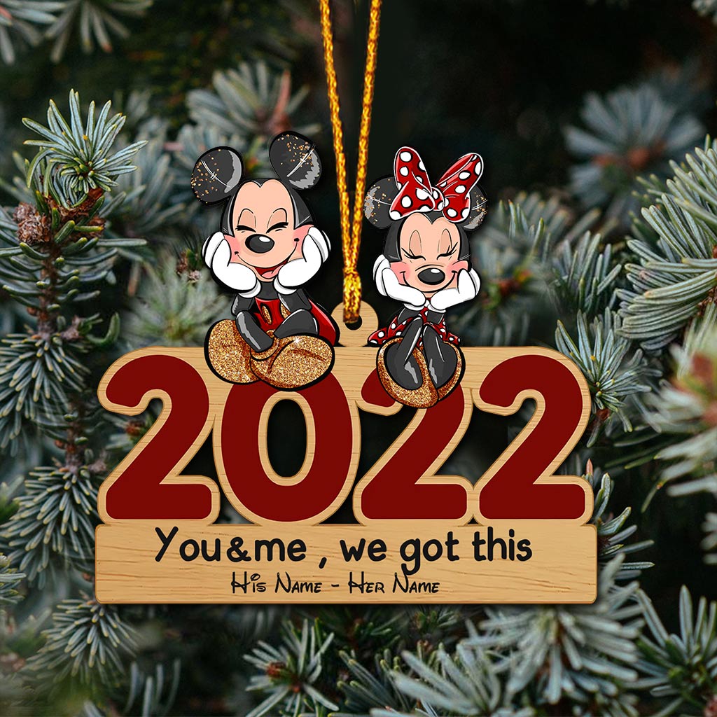 Personalized Christmas Mouse Ornament Custom Names Gift One-sided Ornament GradoCreations