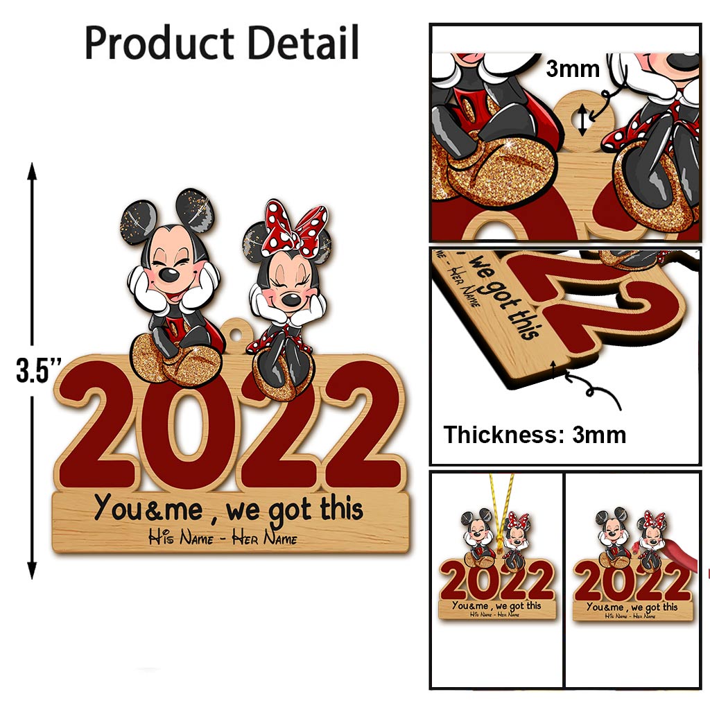 Personalized Christmas Mouse Ornament Custom Names Gift One-sided Ornament GradoCreations