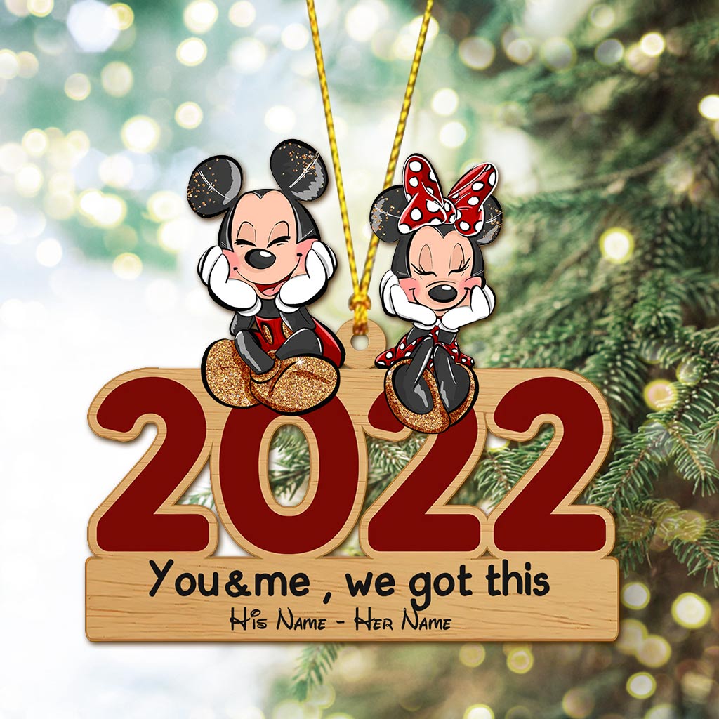 Personalized Christmas Mouse Ornament Custom Names Gift One-sided Ornament GradoCreations
