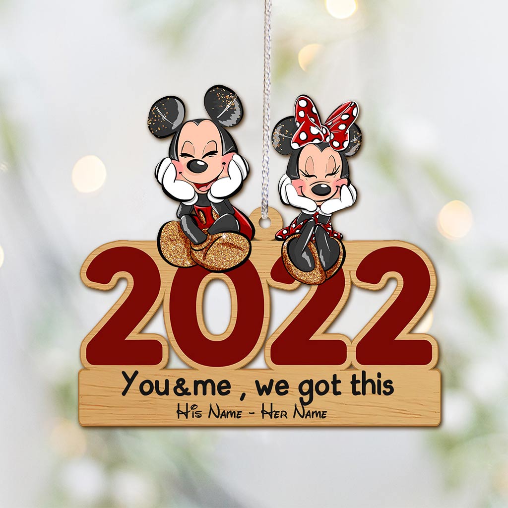 Personalized Christmas Mouse Ornament Custom Names Gift One-sided Ornament GradoCreations