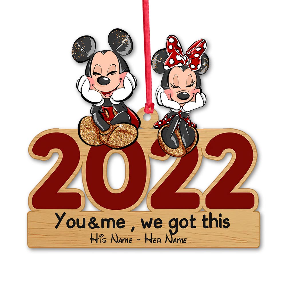 Personalized Christmas Mouse Ornament Custom Names Gift One-sided Ornament GradoCreations