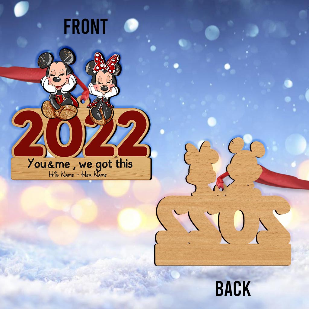 Personalized Christmas Mouse Ornament Custom Names Gift One-sided Ornament GradoCreations