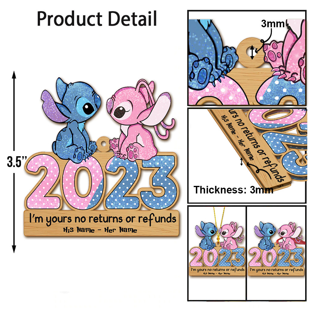 Personalized Acrylic Ohana Christmas Ornament Custom Names 2023 Gift One-sided Ornament GradoCreations