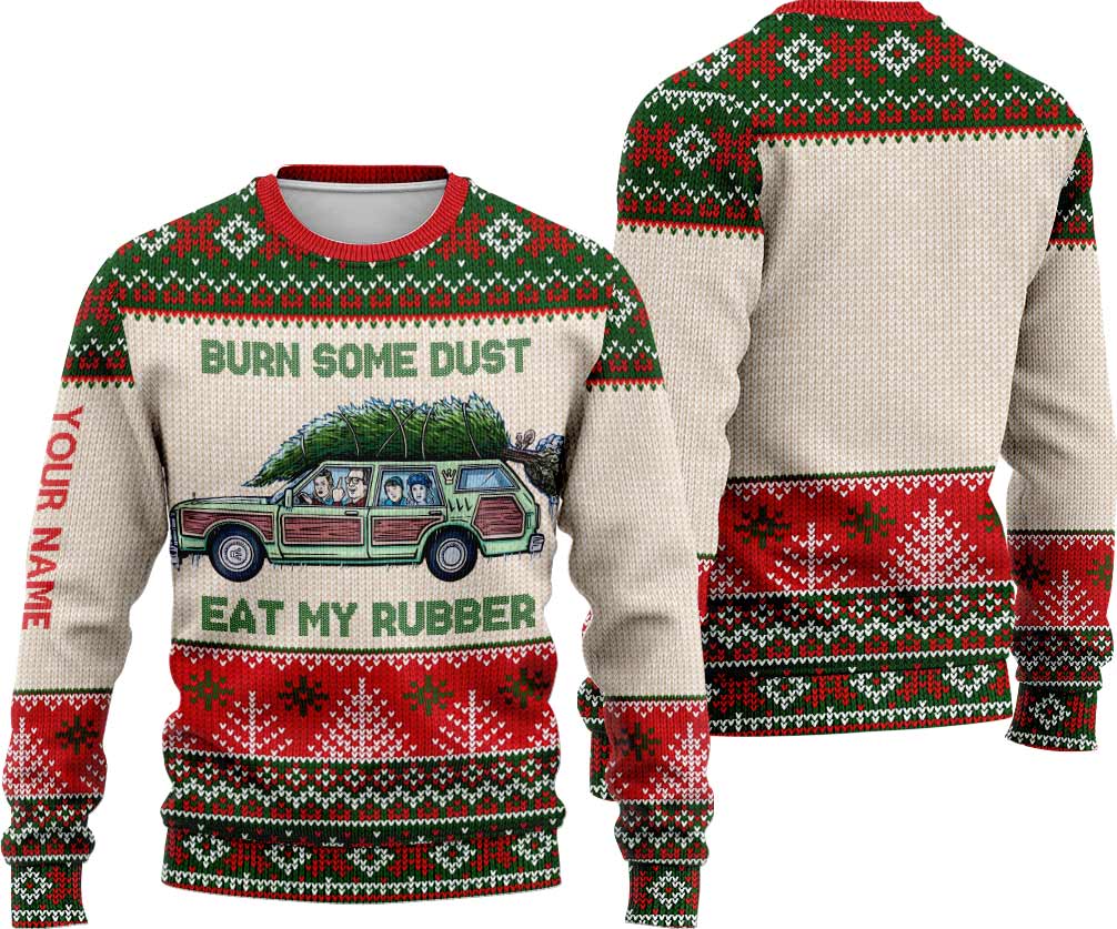 Personalized Christmas Sweater Custom Name Fun Design Gift Sweater GradoCreations