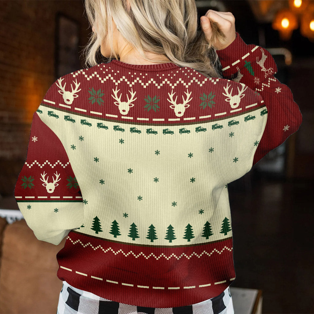 Personalized Christmas Sweater with Faux Wool Design for Family & Friends Sweater GradoCreations