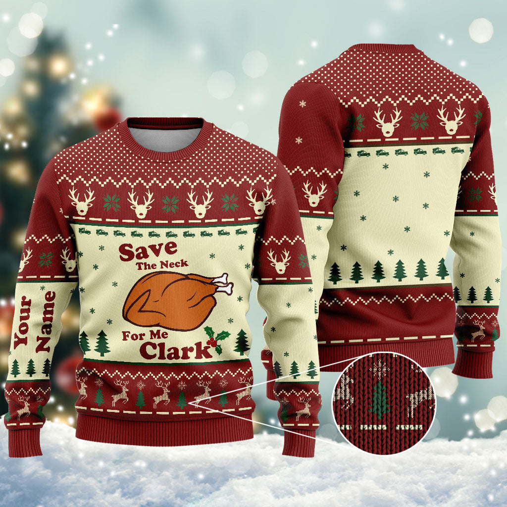 Personalized Christmas Sweater with Faux Wool Design for Family & Friends Sweater GradoCreations