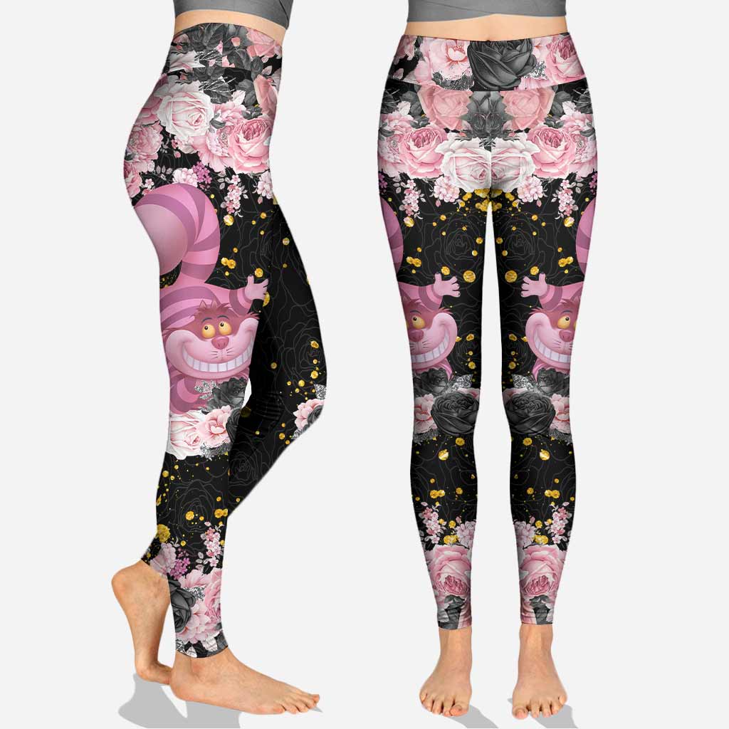Personalized Black Pink Cat Hoodie and Leggings Set for Girls Hoodie & Leggings GradoCreations