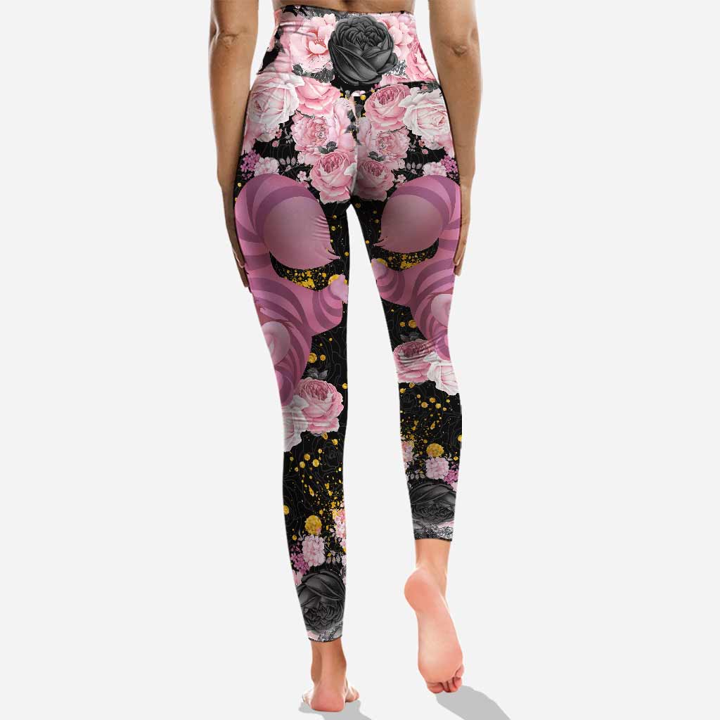 Personalized Black Pink Cat Hoodie and Leggings Set for Girls Hoodie & Leggings GradoCreations