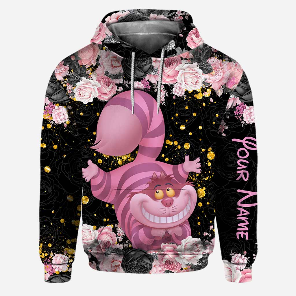 Personalized Black Pink Cat Hoodie and Leggings Set for Girls Hoodie & Leggings GradoCreations