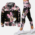 Personalized Black Pink Mouse Ears Hoodie & Leggings Set for Girls Birthday Gift Hoodie & Leggings GradoCreations