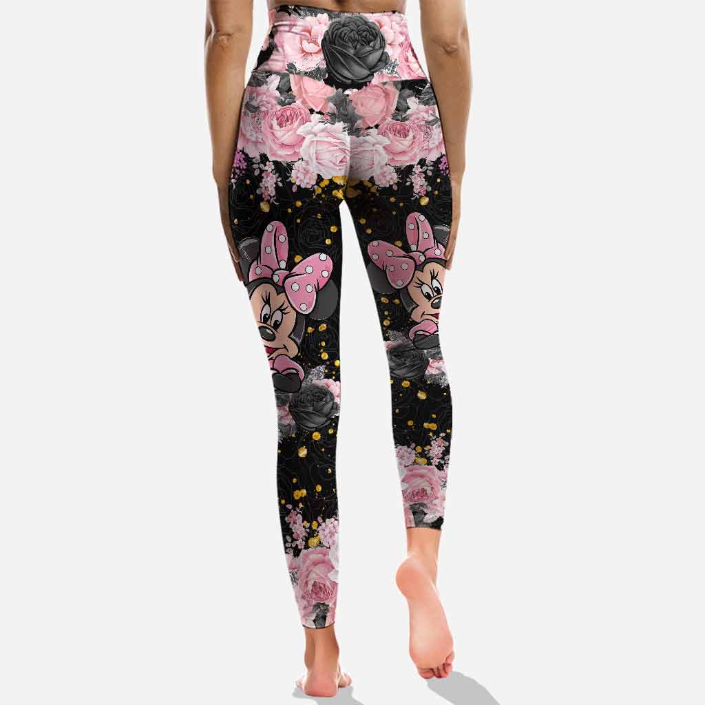 Personalized Black Pink Mouse Ears Hoodie & Leggings Set for Girls Birthday Gift Hoodie & Leggings GradoCreations