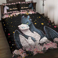 Personalized Dragon Love Story Quilt Set Custom Names Gift for Couples Quilt Set GradoCreations