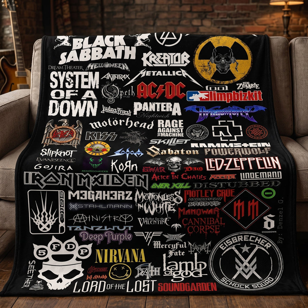 Classic Rock Legends Blanket Soft Warm Gift for Music Lovers GradoCreations