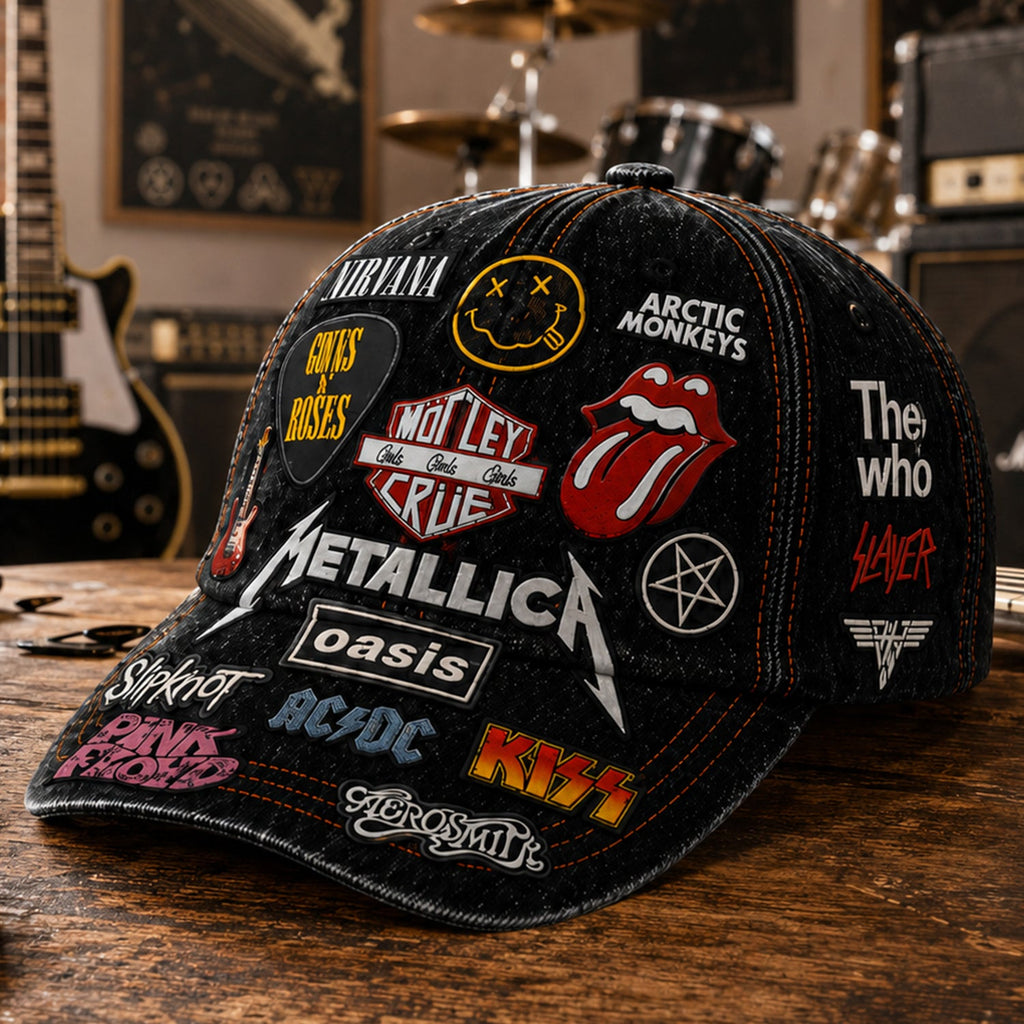 Personalized Classic Rock Cap with Music Legends Design - Gift for Music Lovers GradoCreations