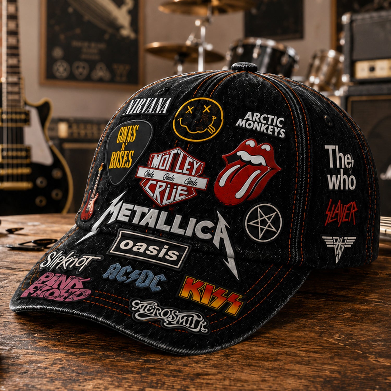 Personalized Classic Rock Cap with Music Legends Design - Gift for Music Lovers GradoCreations