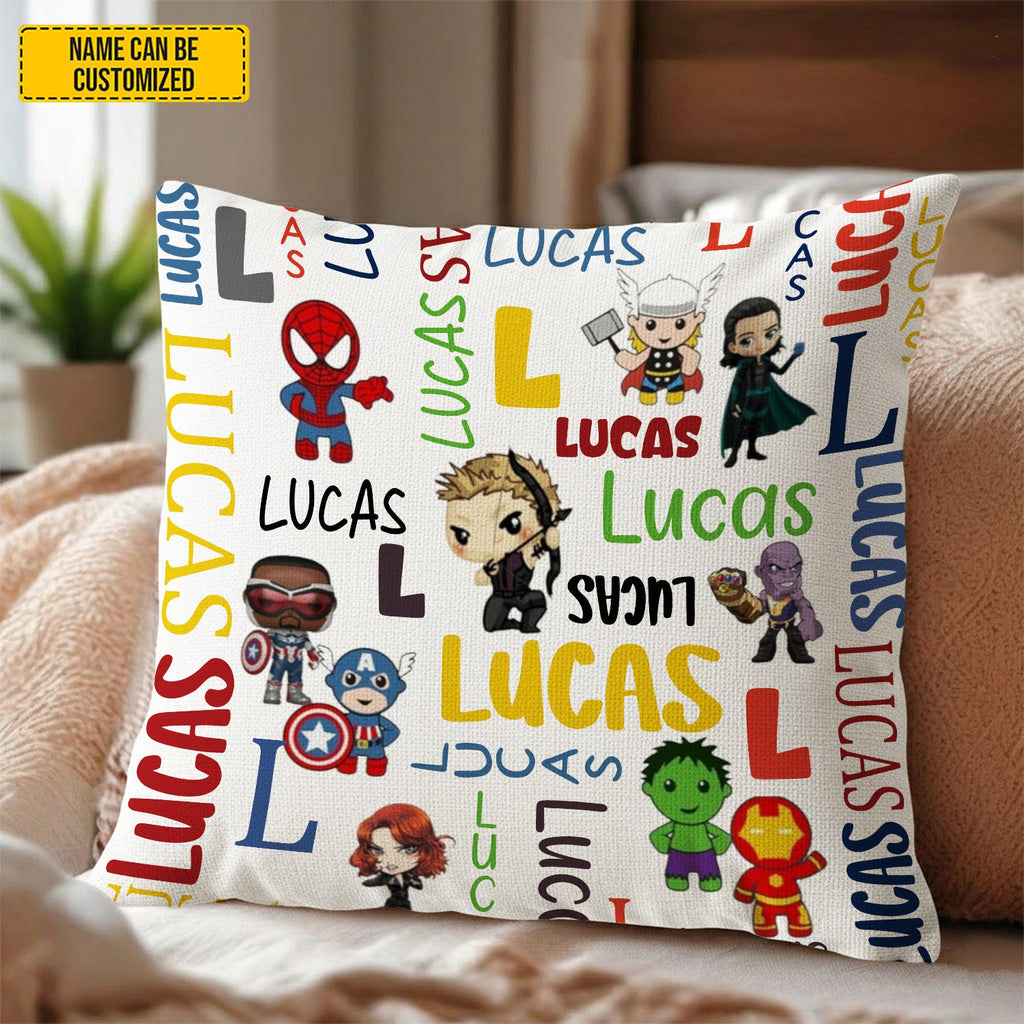 Personalized Super Kid Pillow Custom Name Gift for Kids GradoCreations