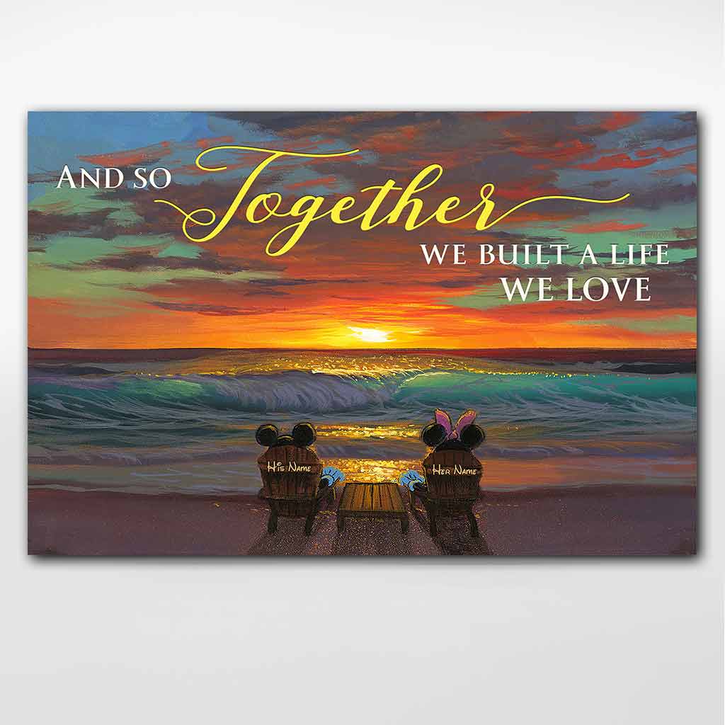 Personalized Mouse Couple Canvas Poster Gift for Engagement/Anniversary Canvas and Poster GradoCreations