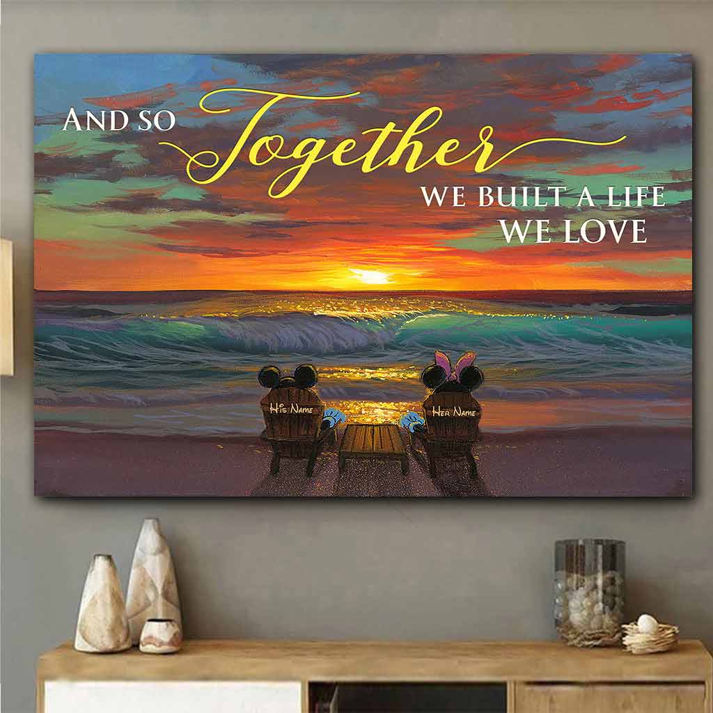 Personalized Mouse Couple Canvas Poster Gift for Engagement/Anniversary Canvas and Poster GradoCreations