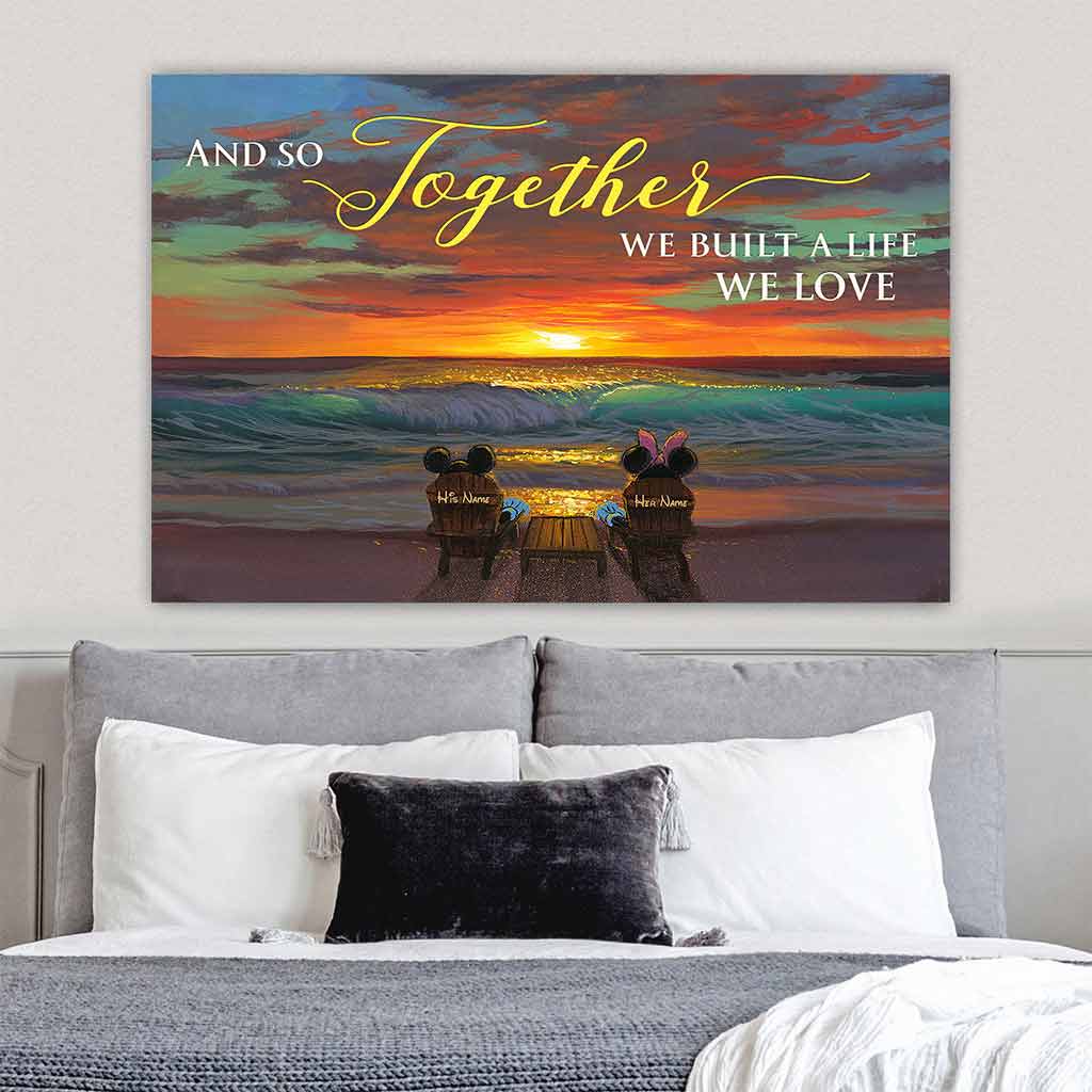 Personalized Mouse Couple Canvas Poster Gift for Engagement/Anniversary Canvas and Poster GradoCreations