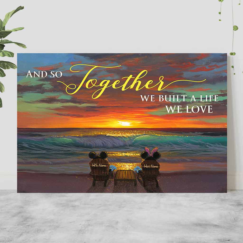 Personalized Mouse Couple Canvas Poster Gift for Engagement/Anniversary Canvas and Poster GradoCreations