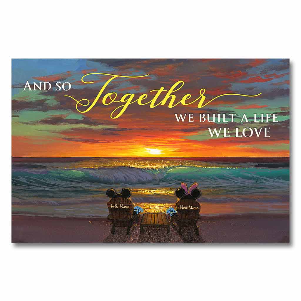 Personalized Mouse Couple Canvas Poster Gift for Engagement/Anniversary Canvas and Poster GradoCreations