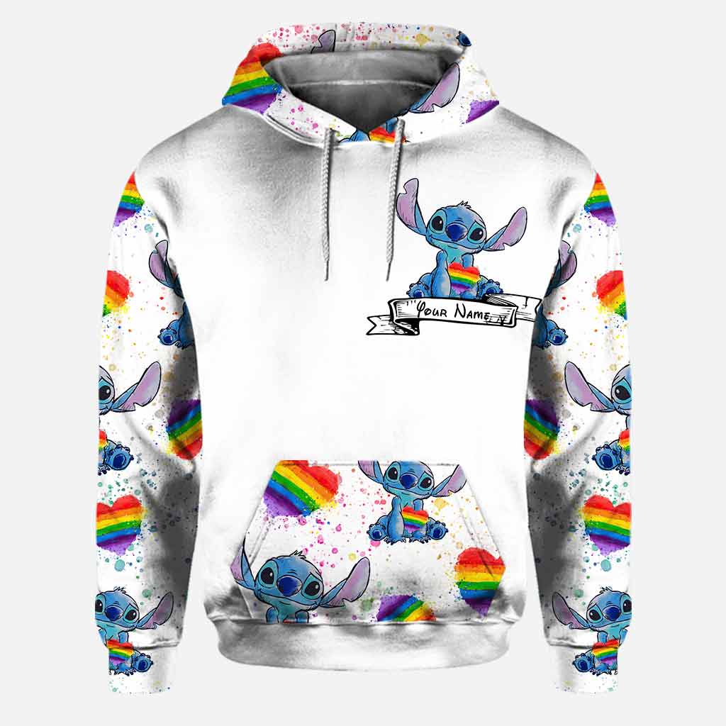 Personalized LGBT Support Hoodie and Leggings Set with Name Custom Gift Hoodie & Leggings GradoCreations