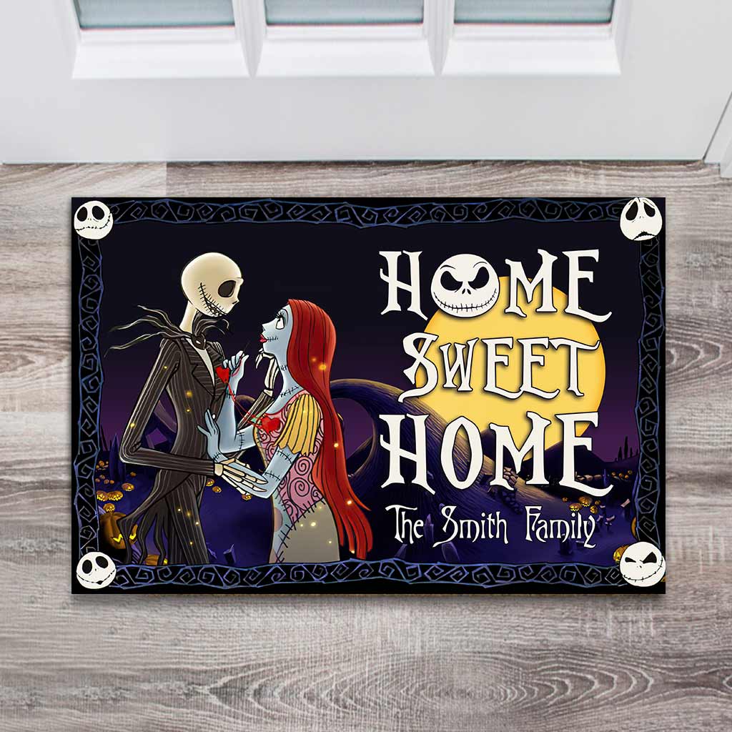 Personalized Nightmare Before Christmas Doormat for Couples Doormat GradoCreations
