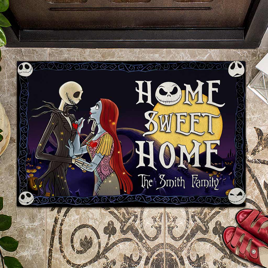 Personalized Nightmare Before Christmas Doormat for Couples Doormat GradoCreations