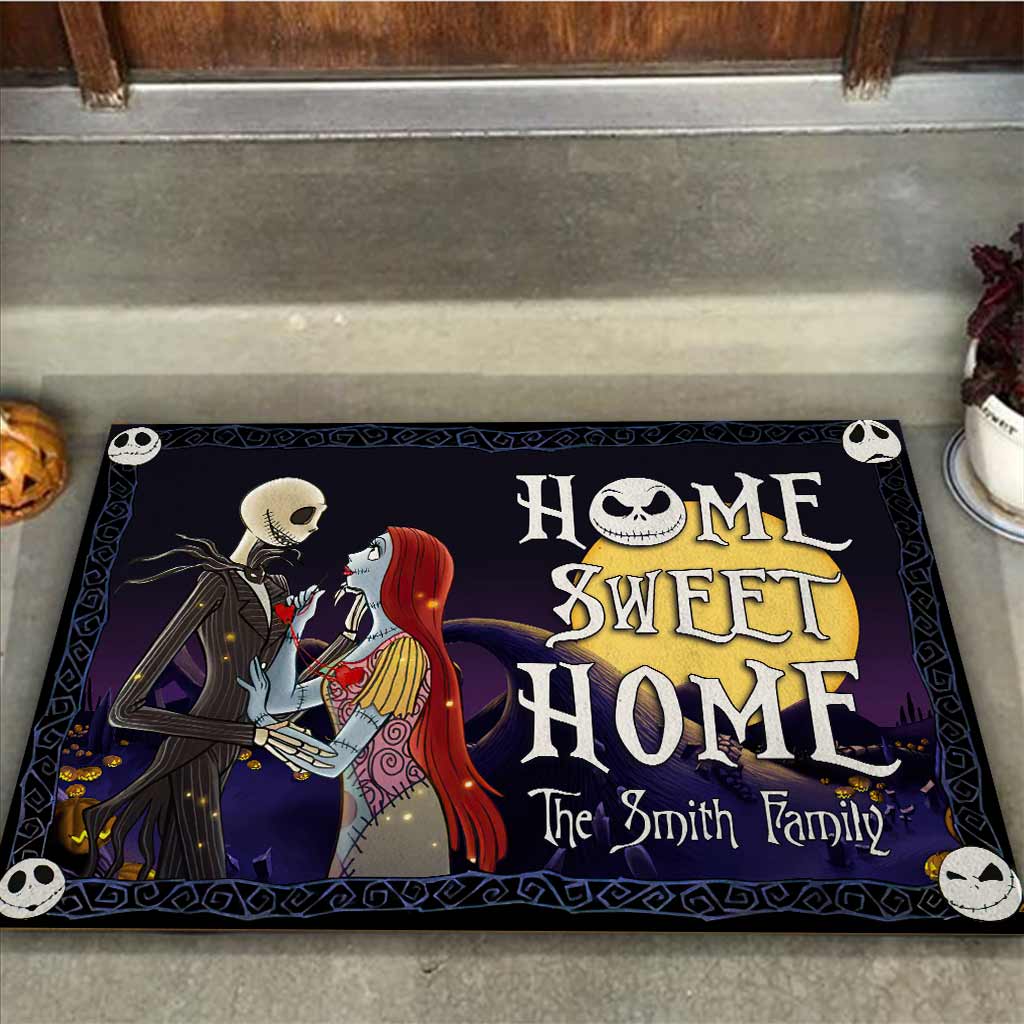 Personalized Nightmare Before Christmas Doormat for Couples Doormat GradoCreations