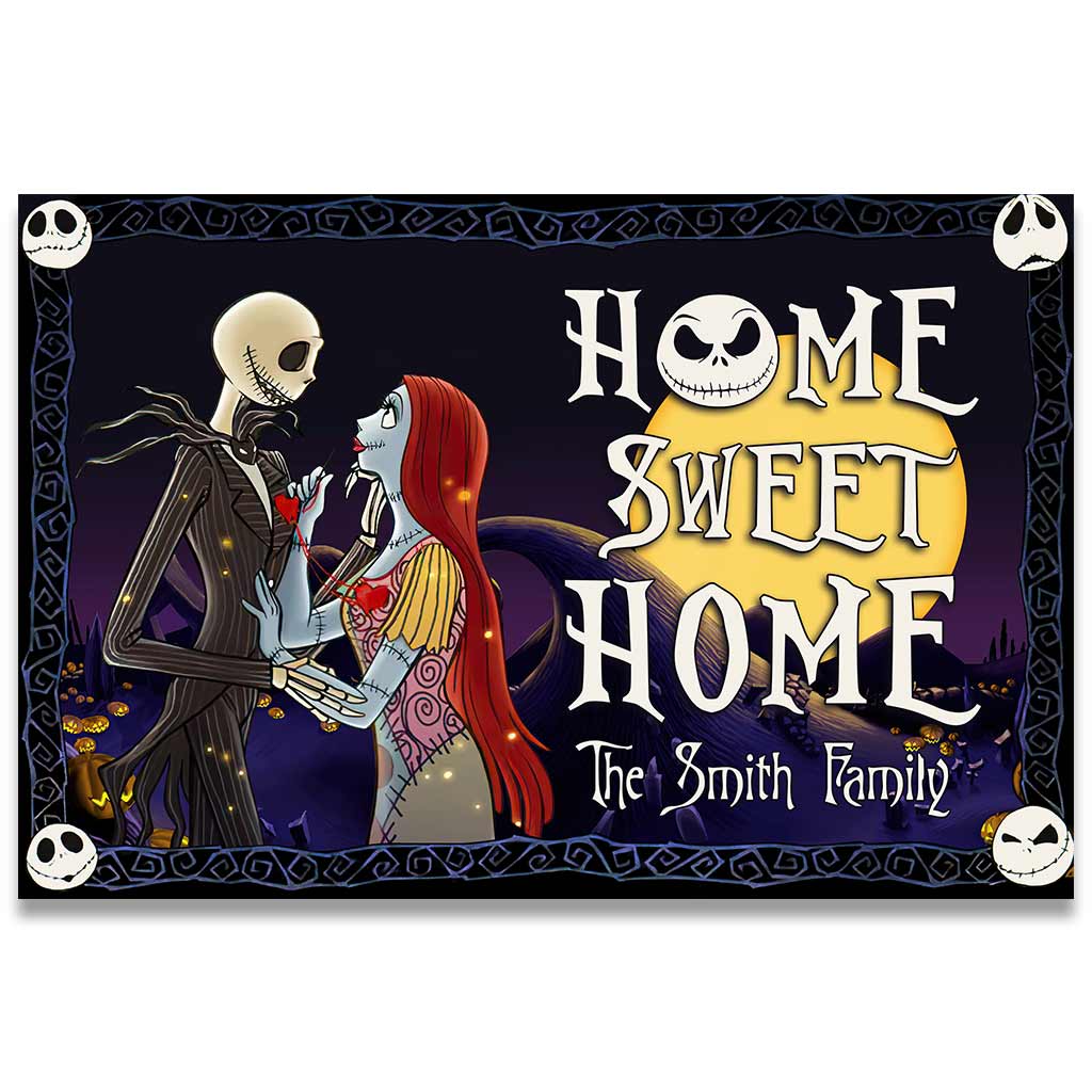 Personalized Nightmare Before Christmas Doormat for Couples Doormat GradoCreations