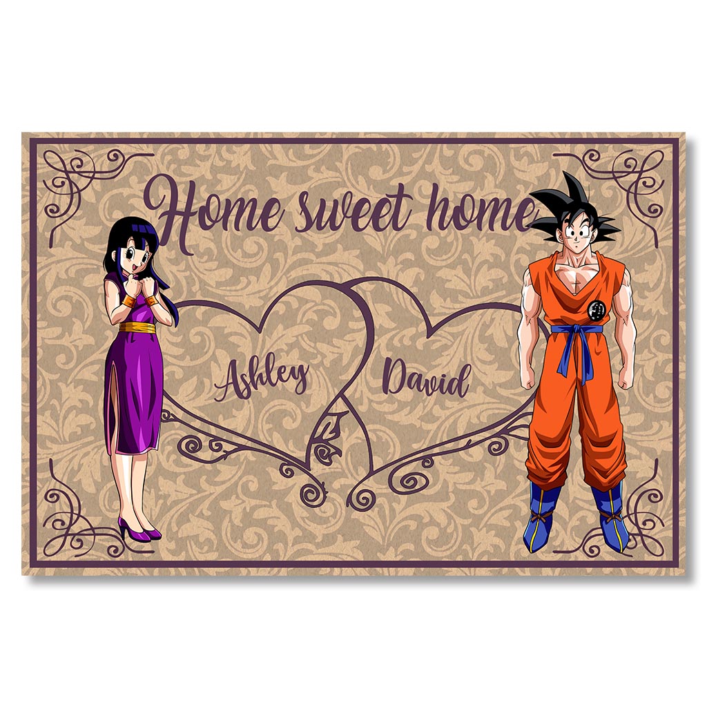 Personalized Home Sweet Home Doormat for Couples | Custom Name Gift Doormat GradoCreations