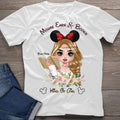 Personalized Mouse Ears & Books T-Shirt for Girls - Custom Name Gift T-shirt & Hoodie GradoCreations